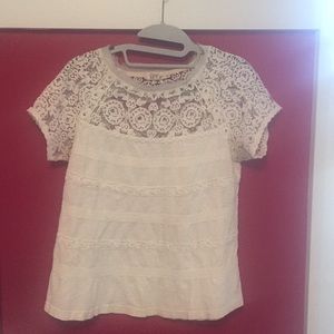 Lace and cotton tee